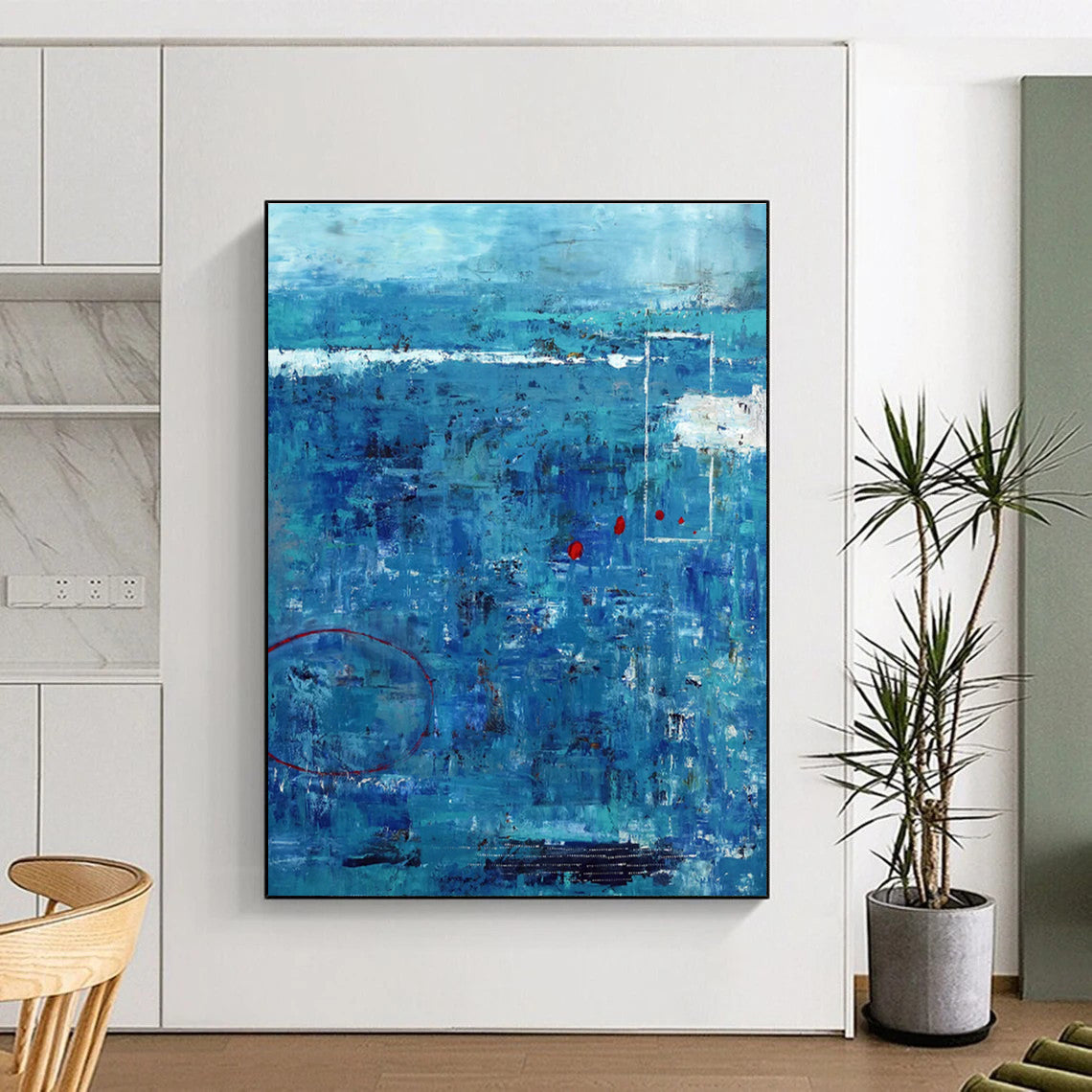 Blue Abstract Art for Art Gallery & Home Spa DLZ1107
