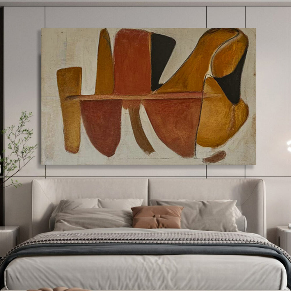 Brown - Black Geometric Abstract Art for Contemporary Art Galleries DLZ2478
