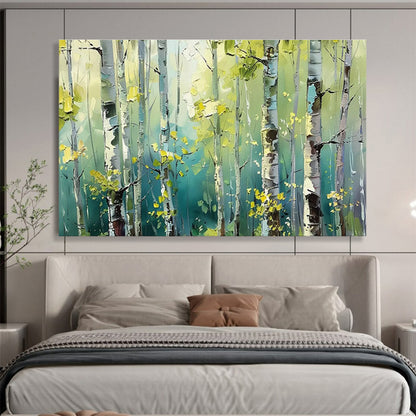 Lush Birch Forest Landscape Art for Nature - Loving Bedroom Retreat DLZ3054