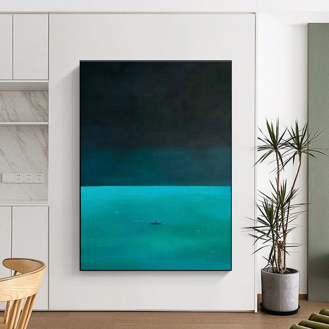 Serene Solitary Boat Art for Zen Home Meditation Corners & Nightstand - Side Relax Zones DLZ0293