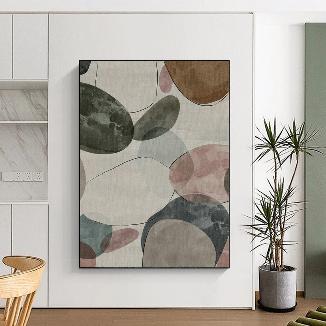 Colorful Stone - Shaped Abstract Art for Coastal Café & Home Kitchen DLZ1164