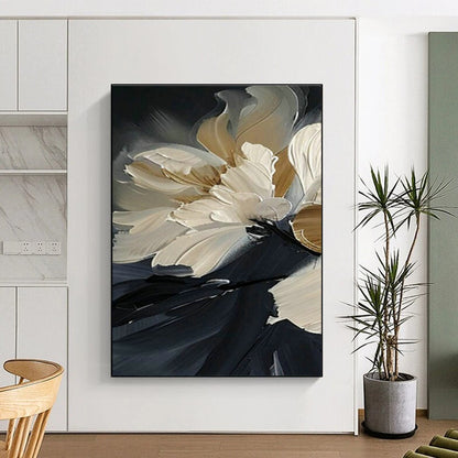 Textured Floral Oil Painting for Elegant Bedroom & Boutique Hotel Suite DLZ1994
