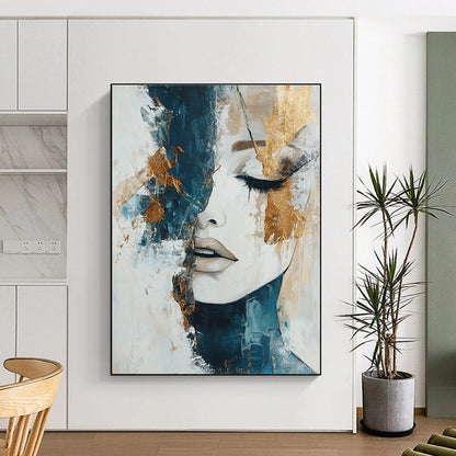 Abstract Woman with Gold Accents for Luxury Bedroom & High - End Fashion Boutique STSC361