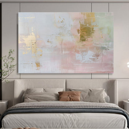 Gold - Pink Soft Abstract Art for Romantic Dressing Area DLZ2882