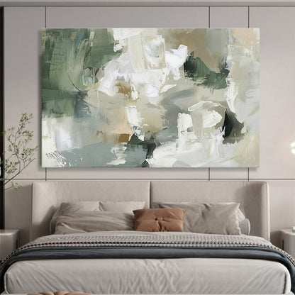 Green - Gray - White Abstract Art for Nature - Inspired Studies DLZ2429