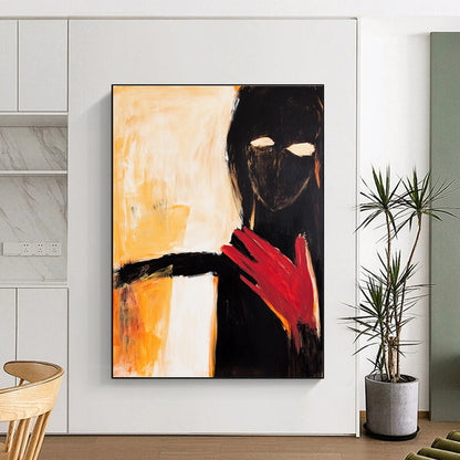 Abstract Figure with Red Hand for Modern Art Gallery & Eclectic Living Room STSC640