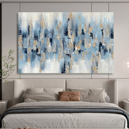 Blue - Gold Urban Abstract for Modern Corporate Lobby DLZ2985