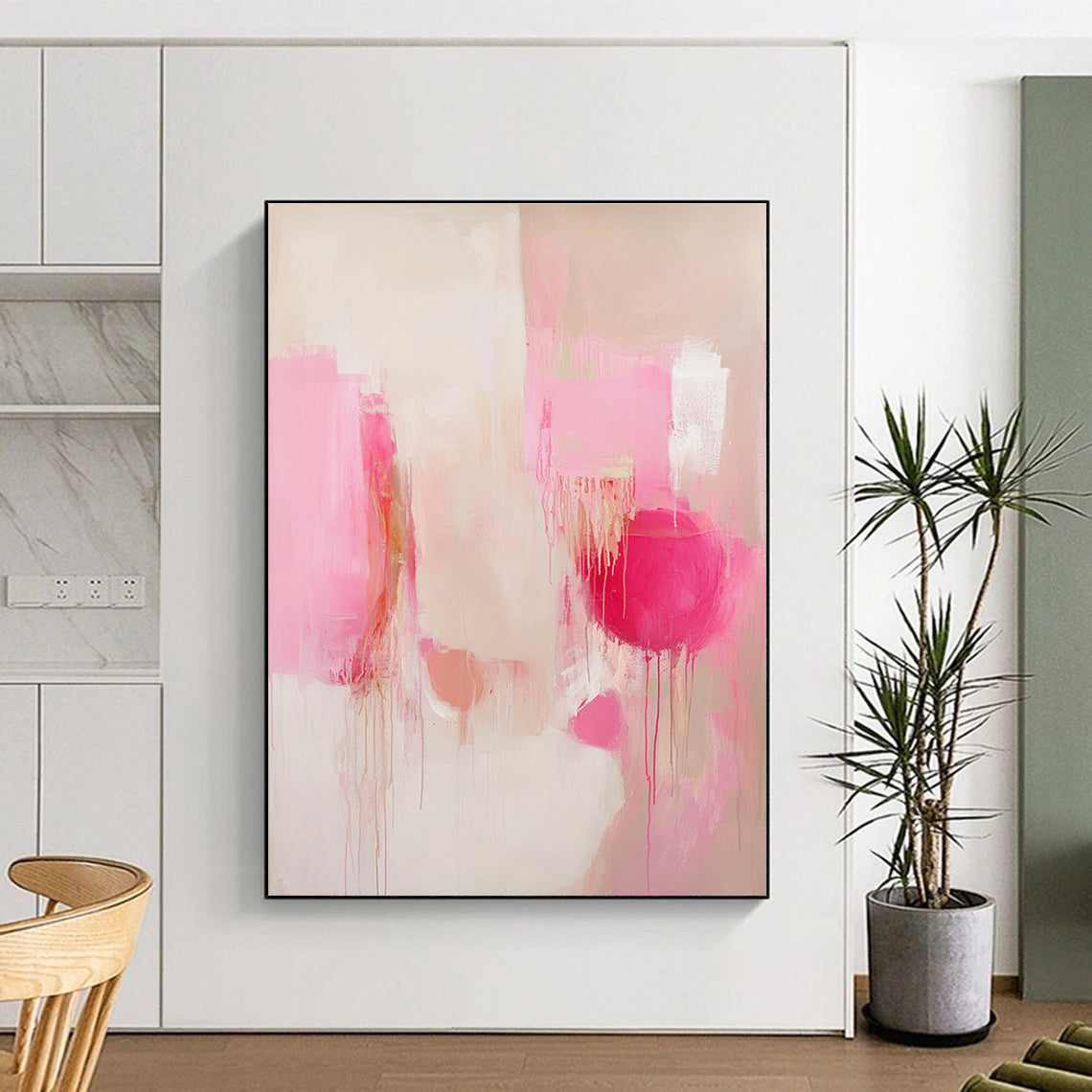 Pink Drip Abstract for Luxury Bridal Suite & Feminine - Themed Spa STSC807