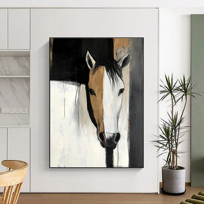 Two - Toned Horse Portrait for Rustic Home Décor & Equestrian - Themed Studio STSC214