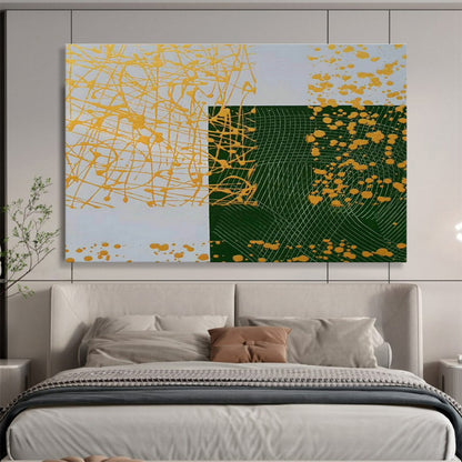 Yellow - Green Splash Abstract Art for Modern Home Outdoor Patio Decor DLZ2691