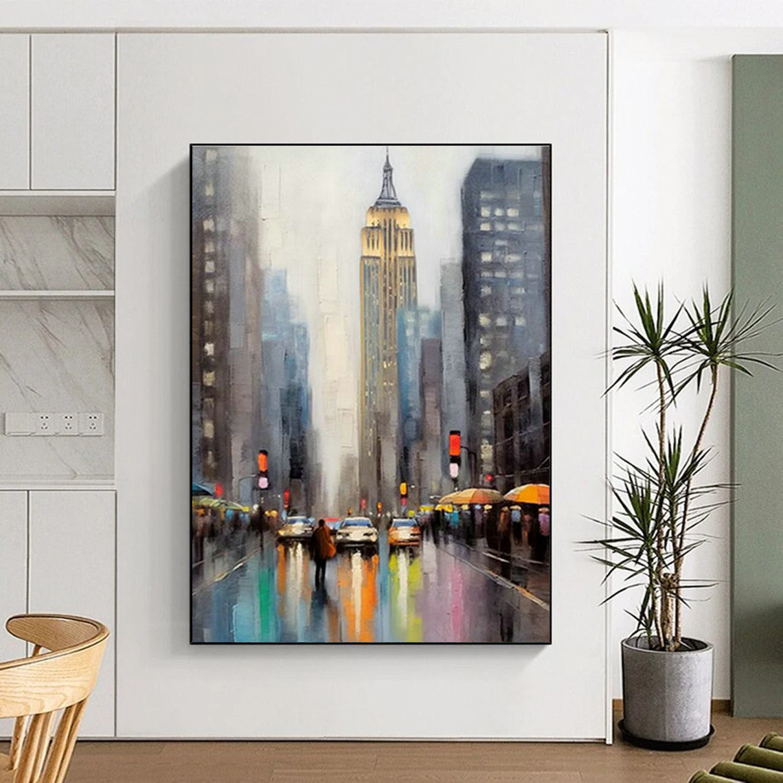 City Street Oil Painting for Living Room & Office DLZ0369