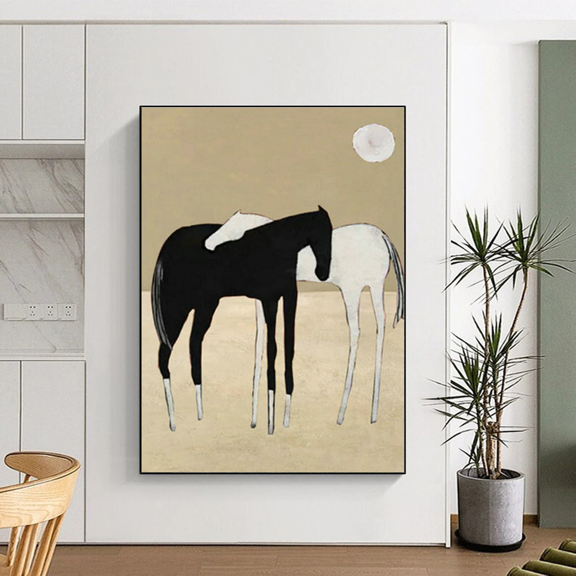 Minimalist Horse Art for Scandinavian Living Room & Equestrian - Inspired Studio DLZ1417