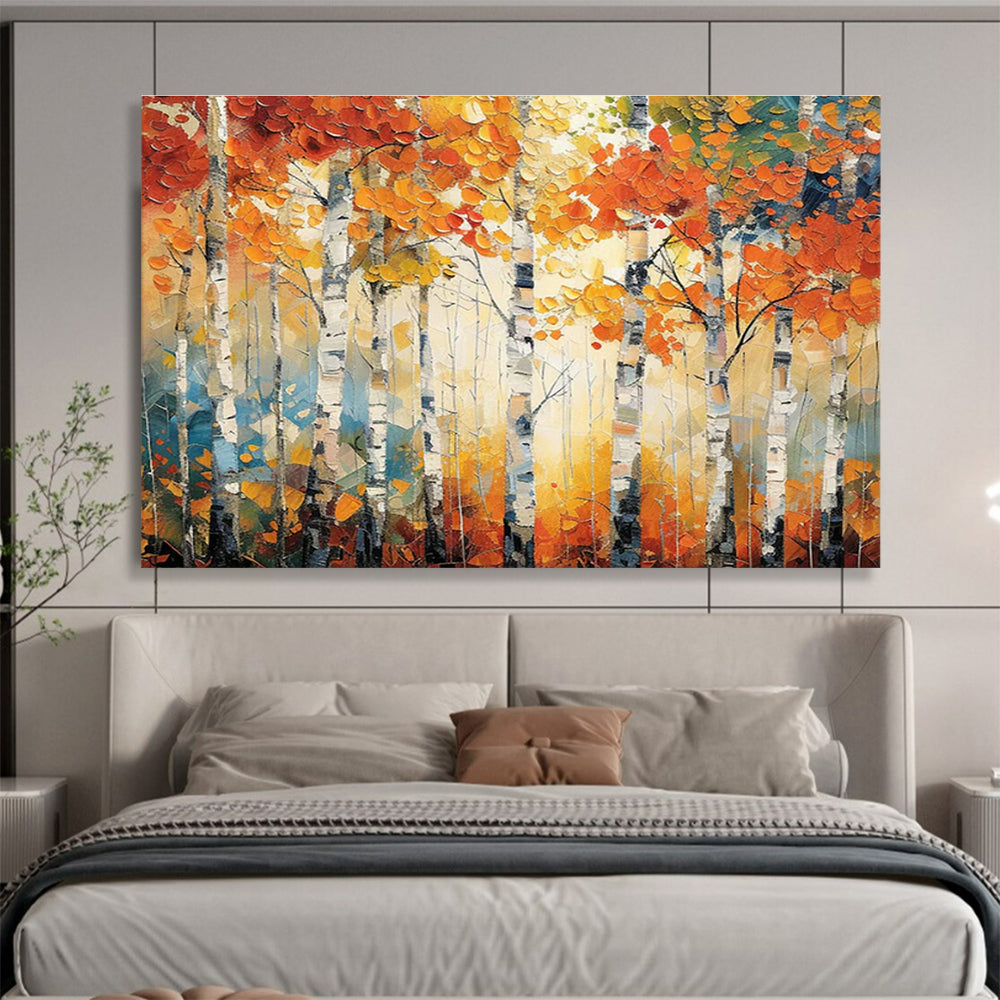 Autumn Birch Forest Art for Cozy Bed - and - Breakfast Reading Nooks DLZ3219
