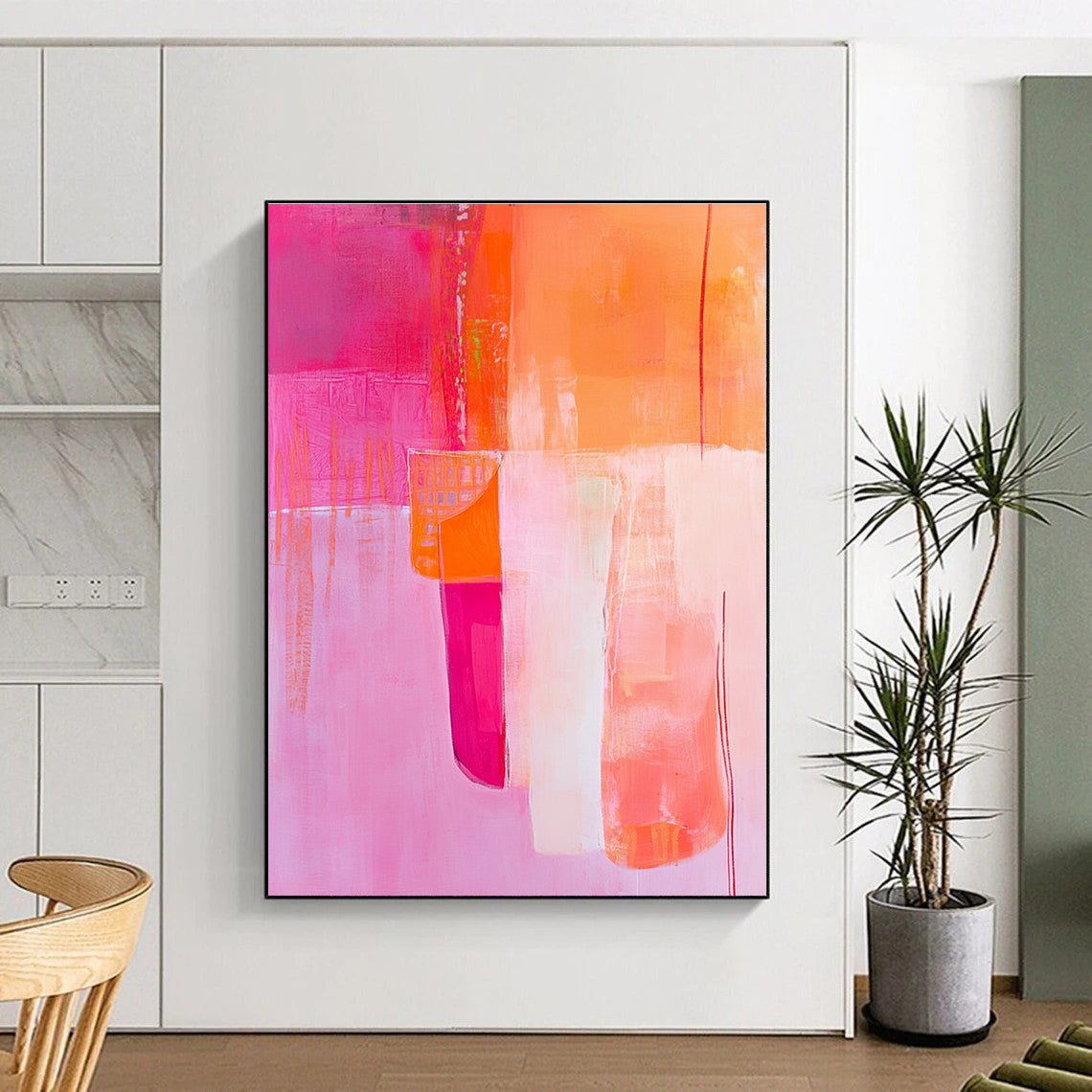 Pink and Orange Abstract for Modern Home & Art - Centric Restaurant STSC785