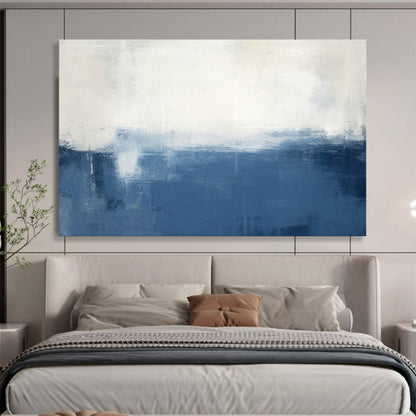 Blue - White Gradient Abstract Art for Coastal Home Bedroom Accents DLZ2650