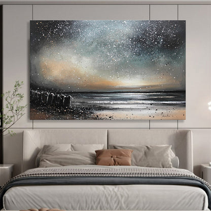 Milky Way Over Sea Art for Astronomy Enthusiast’s Home & Art Gallery Night Exhibit SC529