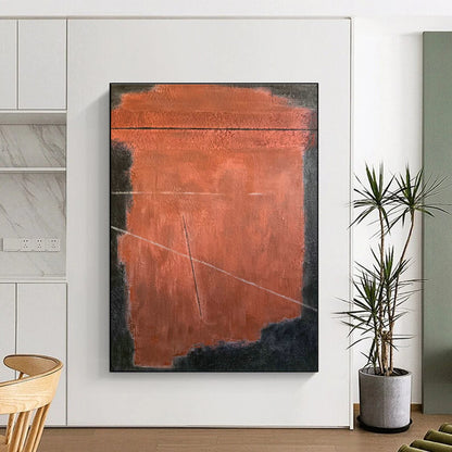 Red and Black Geometric Abstract Art for Industrial - Style Loft & Modern Gallery Space DLZ0752