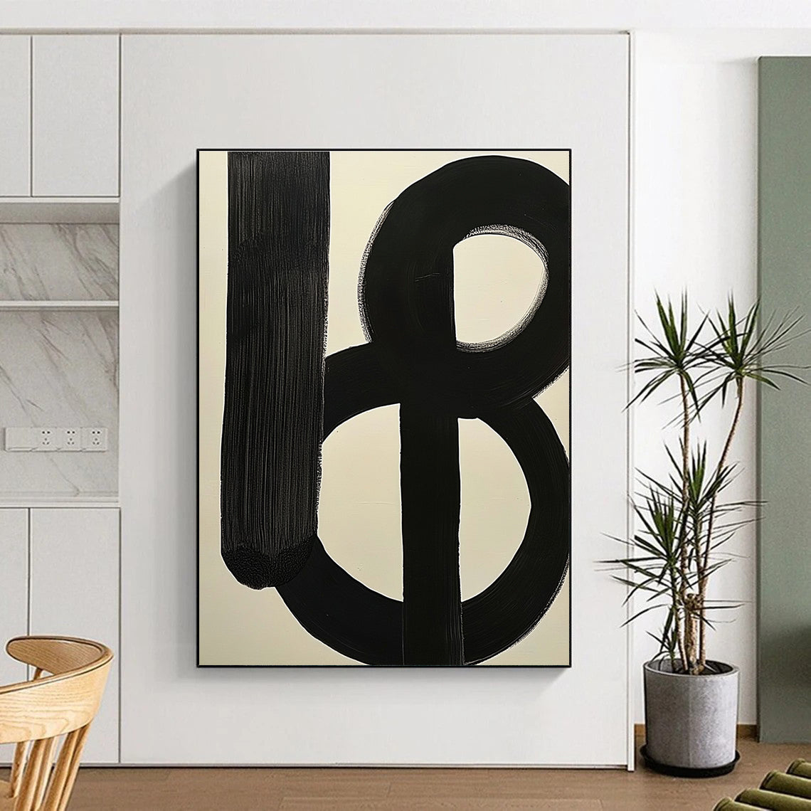 Black and White Abstract Forms for Minimalist Home Office & Contemporary Art Showroom STSC378