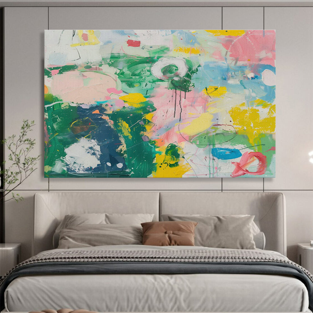 Vibrant Abstract Garden Art for Lively Kitchen Nook DLZ2866