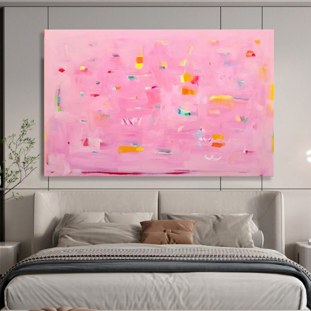 Pink Color - Dot Abstract Art for Cheerful Girl’s Bedrooms DLZ2435