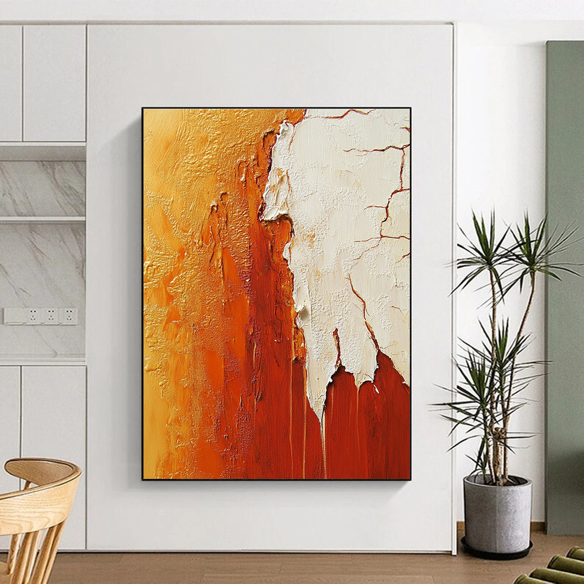 Golden and Rust Textured Abstract for Luxury Hotel Lobby & Contemporary Art Gallery STSC490