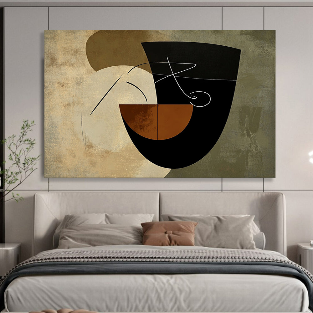 Geometric Neutral Tones Art for Modern Art Museum & Minimalist Café SC484