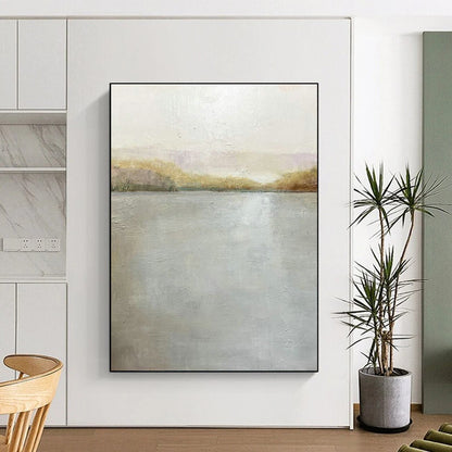 Serene Lake View Art for Lakeside Retreat Lobby & Minimalist Bedroom DLZ2211