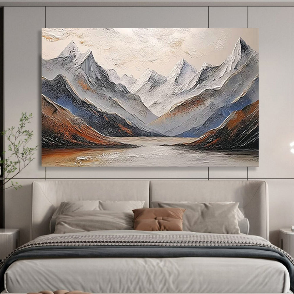 3D Snow - Mountain and Lake Art for Alpine - Inspired Living Room DLZ2840