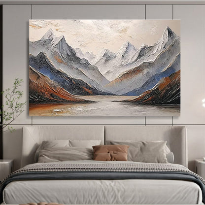 3D Snow - Mountain and Lake Art for Alpine - Inspired Living Room DLZ2840