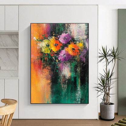 Vibrant Floral Abstract for Cheerful Kitchen & Art - Loving Garden Room STSC307