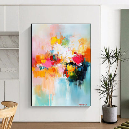 Colorful Abstract Blooms for Bright Café & Bohemian Bedroom STSC414