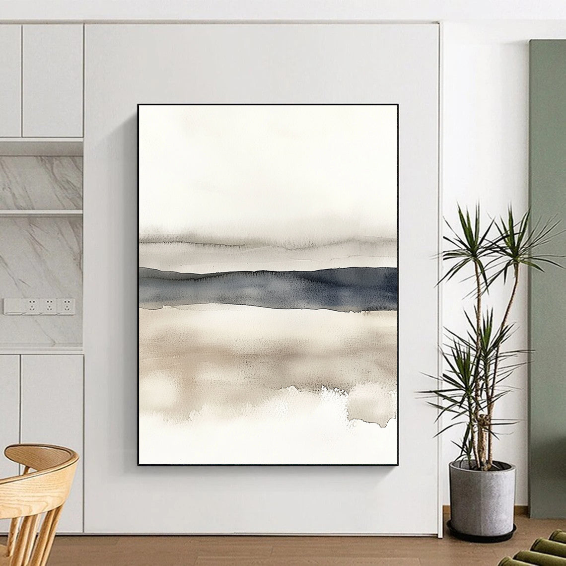 Minimalist Watercolor Stripes for Scandinavian - Style Home Office & Calming Meditation Space STSC496