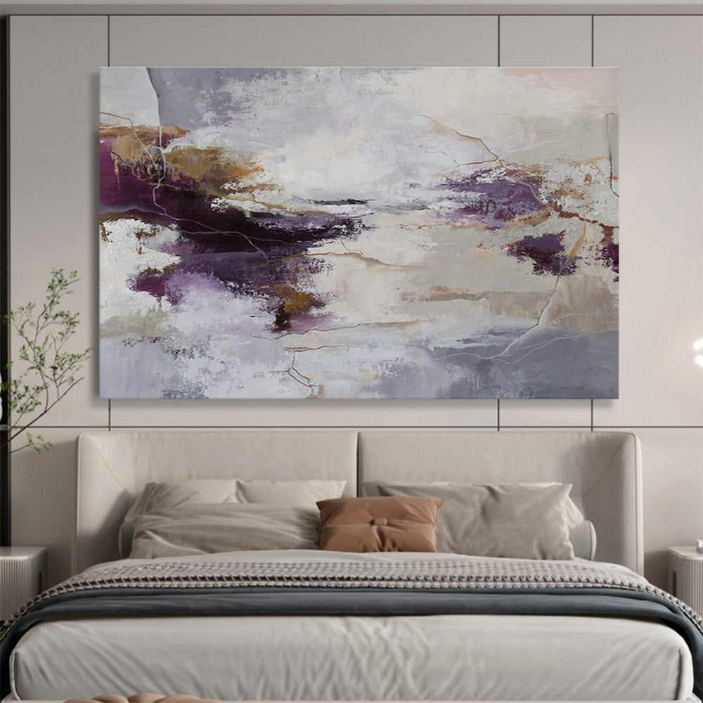 Purple - Gold Abstract Art for Sophisticated Wine Bar DLZ2900