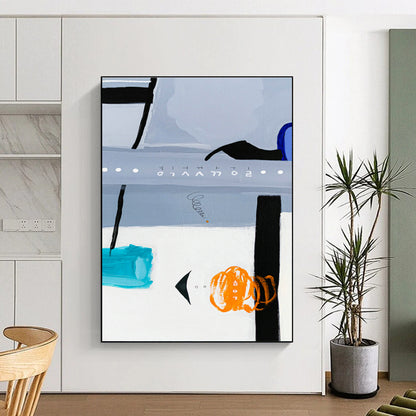 Light Blue - Gray Abstract Art for Minimalist Office & Home Library DLZ1106