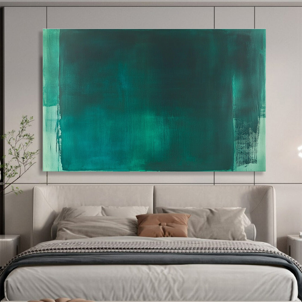Teal Monochromatic Abstract Art for Contemporary Office & Art - Themed Lounge SC233