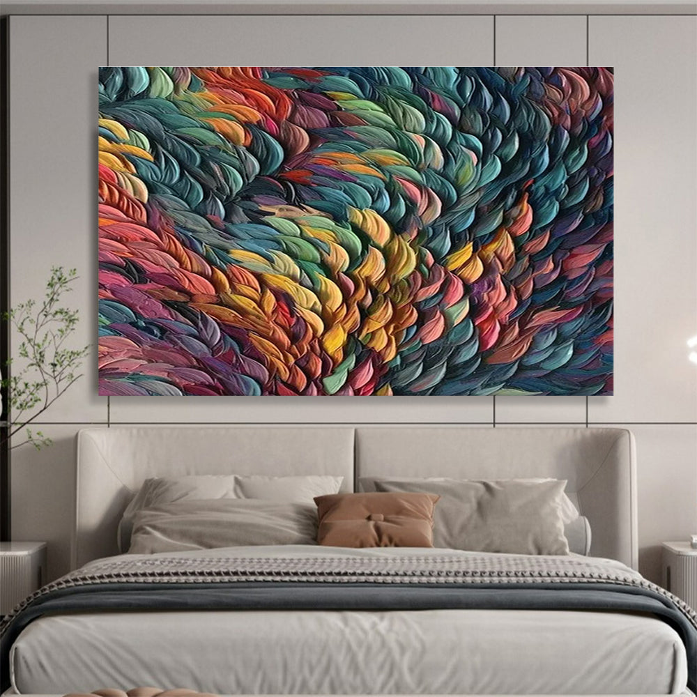 Colorful Feather - Like Abstract Art for Fashion Showroom Display Walls DLZ3241