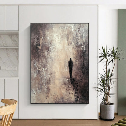 Lonely Figure in Mist for Thoughtful Library & Minimalist Bedroom STSC206