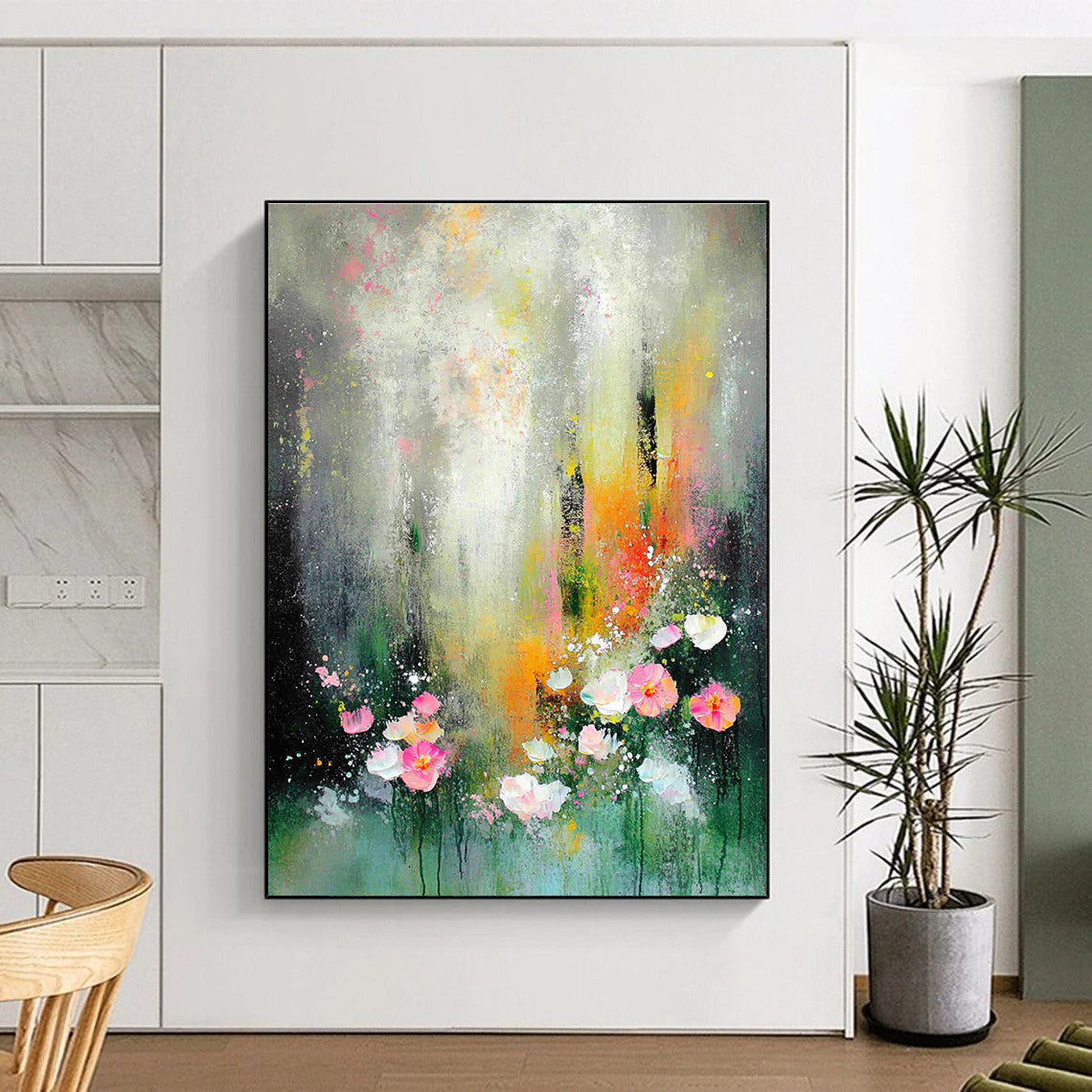 Dark Green Gradient Textured Art for Luxury Hotel Lobby & Nature - Inspired Spa STSC1301