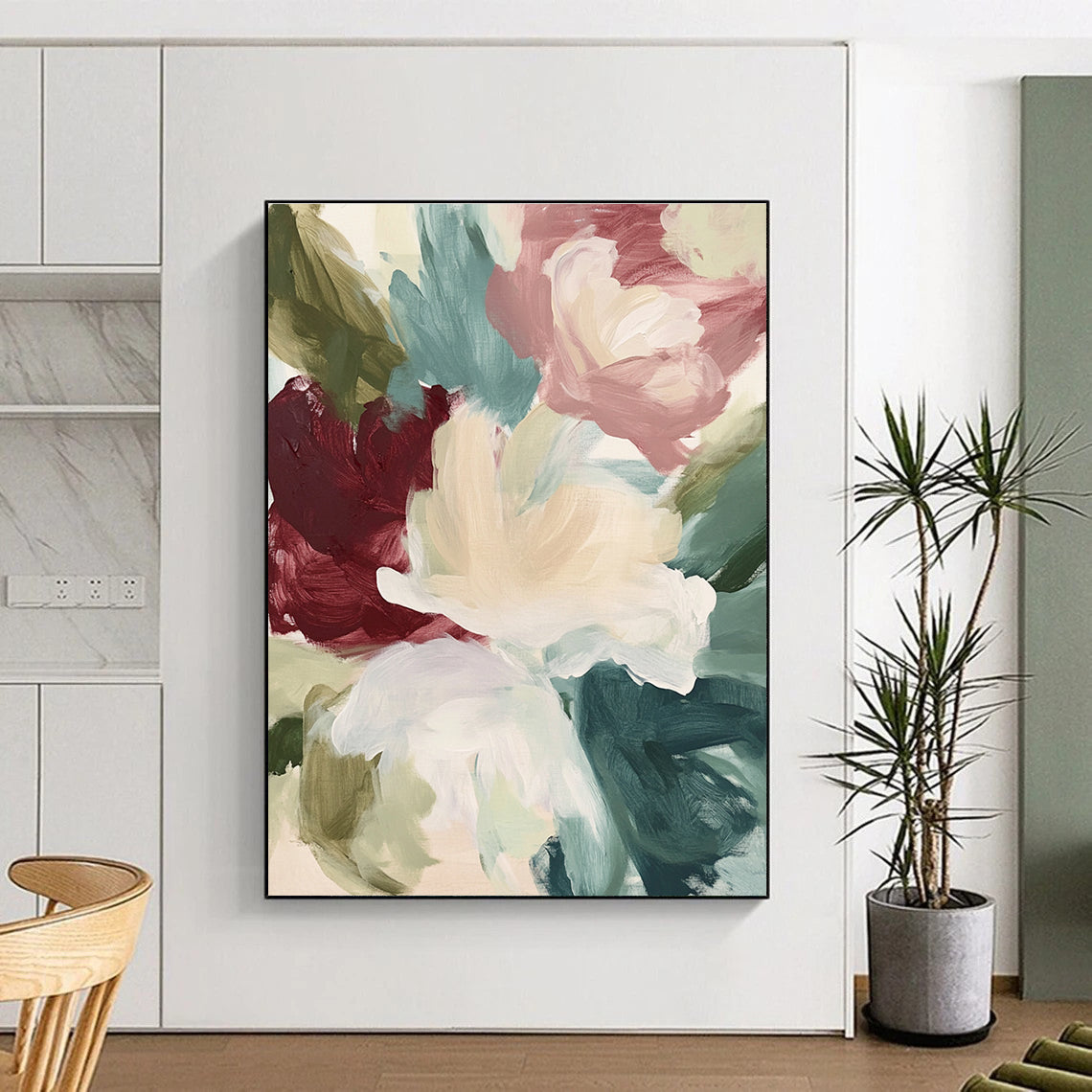 Soft Floral Abstract for Romantic Bedroom & Feminine Wellness Space STSC558