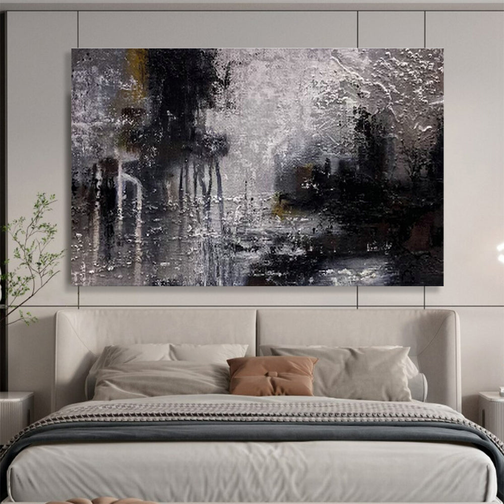 Mysterious Gray - Toned Abstract Art to Elevate Sophisticated Living Rooms DLZ2393
