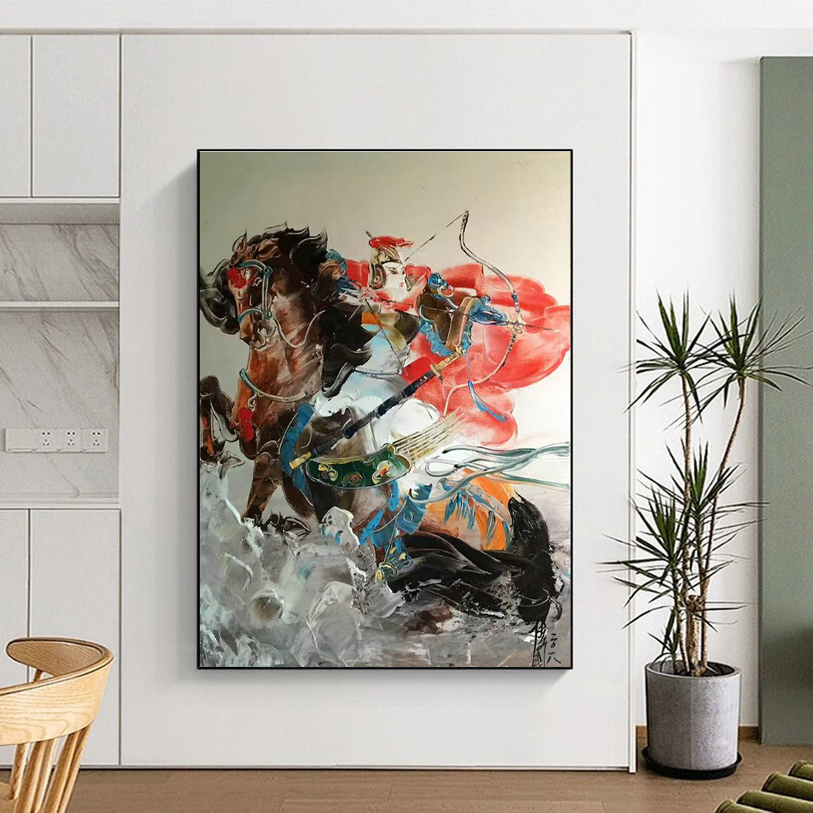 Dynamic Riding - Figure Abstract Art for Equestrian Club & Adventure - Themed Bar DLZ2289