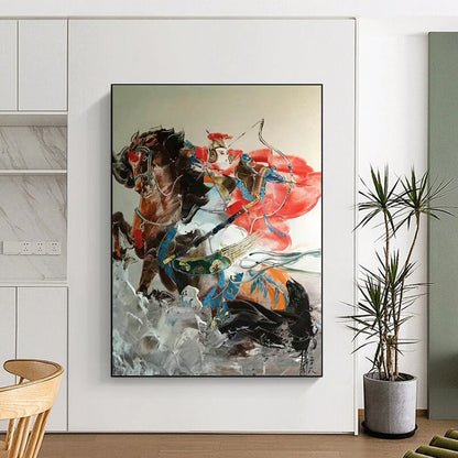 Dynamic Riding - Figure Abstract Art for Equestrian Club & Adventure - Themed Bar DLZ2289