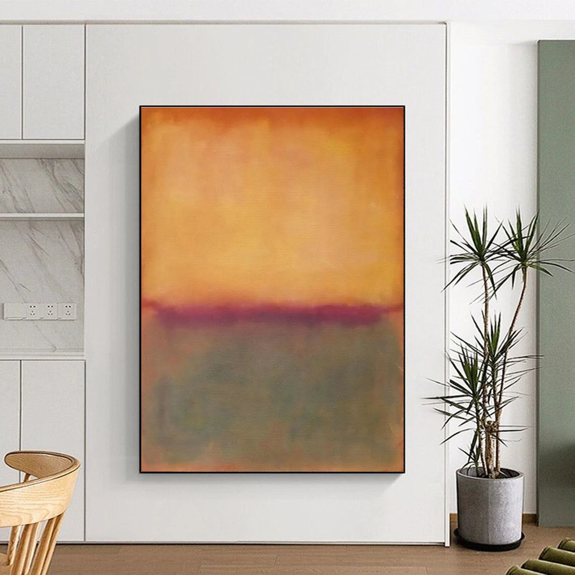 Orange - Purple Gradient Abstract Art for Creative Studio & Trendy Bar DLZ1246