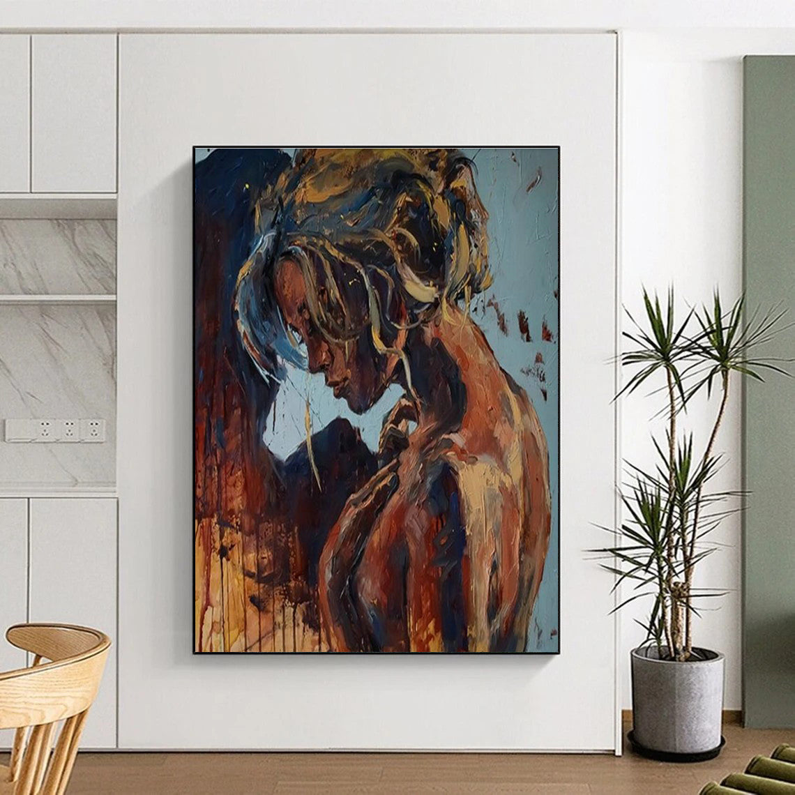 Contemplative Nude Figure Art for Art Studio & Intimate Lounge DLZ2351