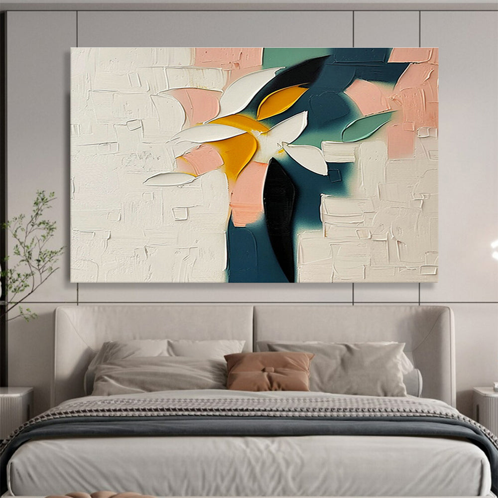 Colorful Flower Abstract Art for Cheerful Café Breakfast Nooks DLZ3131
