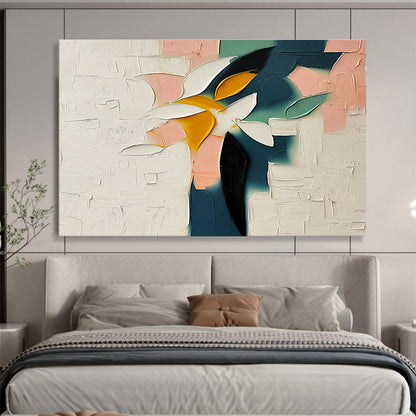 Colorful Flower Abstract Art for Cheerful Café Breakfast Nooks DLZ3131