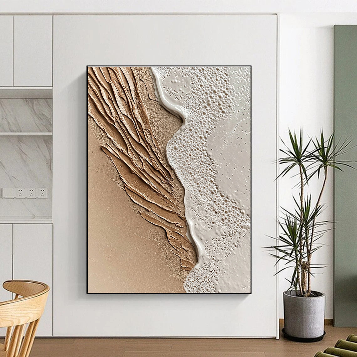 Textured Beach Scene for Coastal Home Dining Room & Wellness Retreat STSC943