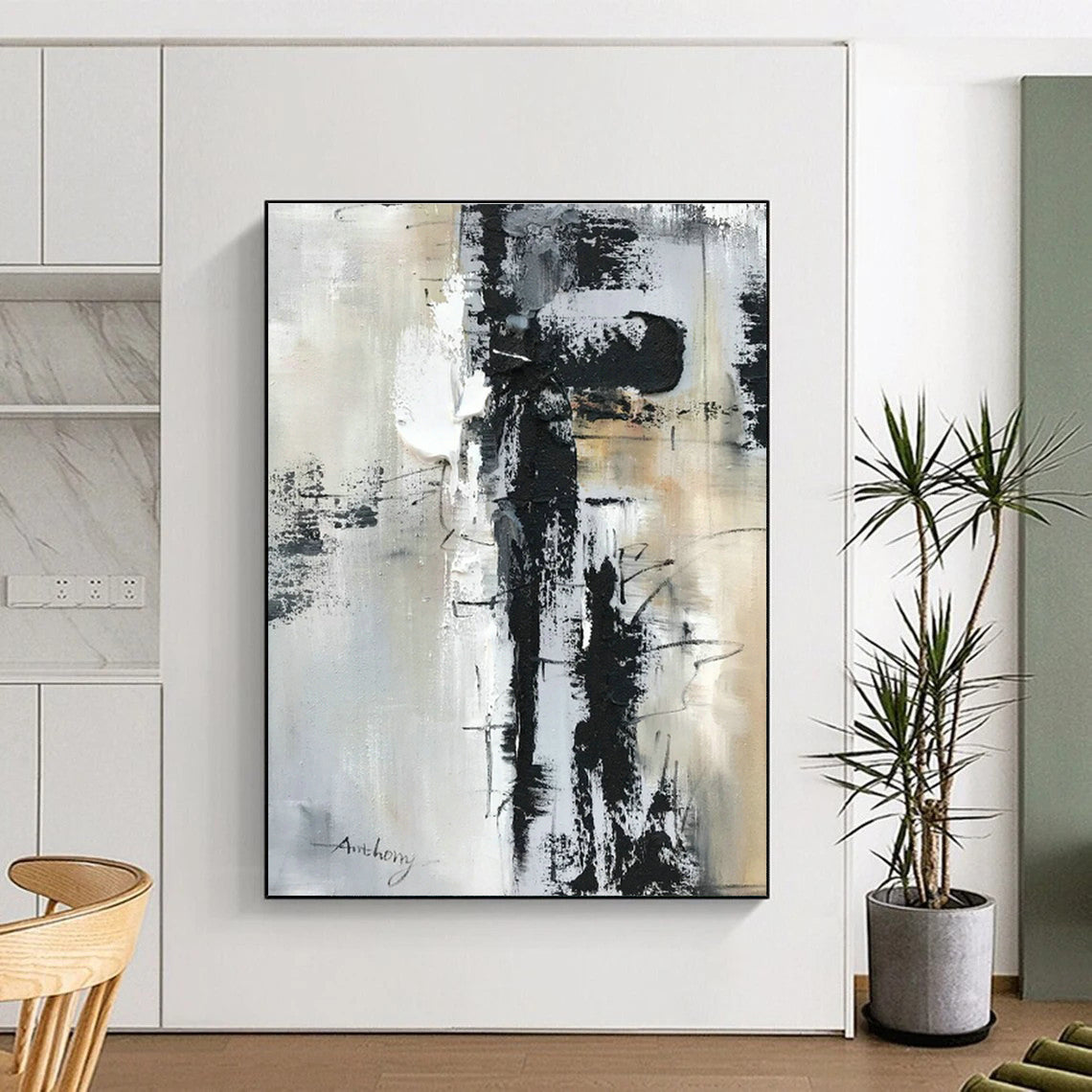 Monochrome Abstract Art for Modern Office & Industrial Gallery DLZ0811