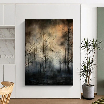 Dark Forest Landscape Art for Gothic - Themed Library & Nature - Inspired Lounge DLZ2119