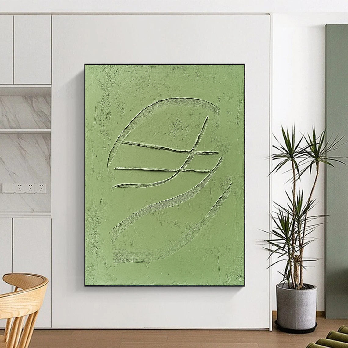 Green Textured Lines for Minimalist Home Office & Modern Art Gallery STSC1010